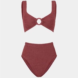 Hunza G Ribbed Bikini in Burgundy